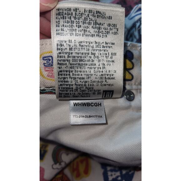 Wrangler Free People Cowgirl Heaven Wide Barrel Leg Jeans Retro Pop Art sz 28x28 - Picture 9 of 15